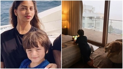 Suhana Khan shared a new picture of her brother Abram Khan on her Instagram account. Suhana Khan shared a new picture of her brother Abram Khan on her Instagram account.