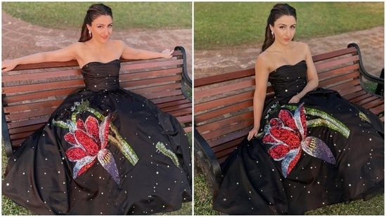 Soha Ali Khan has an impeccable fashion sense and her Instagram says it all. Her grace and elegance can sweep anyone off their feet. Recently, the actor treated her fans with beautiful pictures of herself in a stunning black midi dress.(Instagram/@sakpataudi)