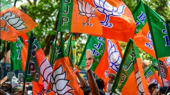 In the hill state of Uttarakhand, the Times Now Veto 2022 exit polls have given BJP 37 seats, the Congress 31 seats, the Aam Aadmi Party just 1 seat and Others 1 seat out of a total of 70 seats.) (PTI PHOTO.)