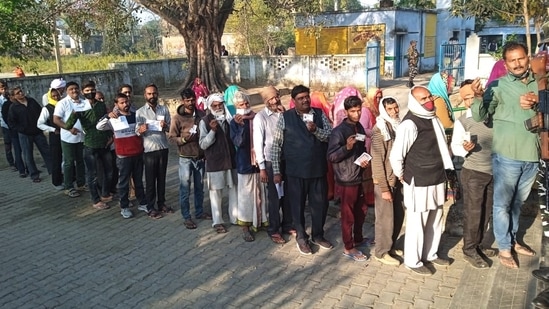 Among the keenly watched contests will be in Varanasi, Prime Minister Narendra Modi's parliamentary constituency and SP's stronghold Azamgarh which elected Akhilesh Yadav to Lok Sabha in 2019.(HT Photo/Sudhir Kumar)