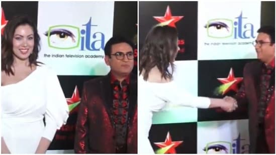 Taarak Mehta Ka Ooltah Chashmah's Dilip Joshi and Munmun Dutta at the Indian Television Academy (ITA) Awards.