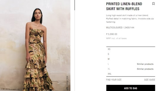 Price of Mouni Roy and Mira Rajput's outfit.(zara.com)