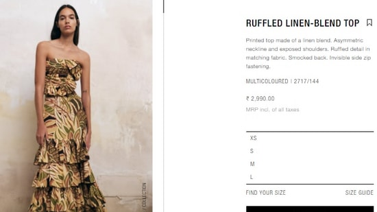 Price of Mouni Roy and Mira Rajput's outfit.(zara.com)