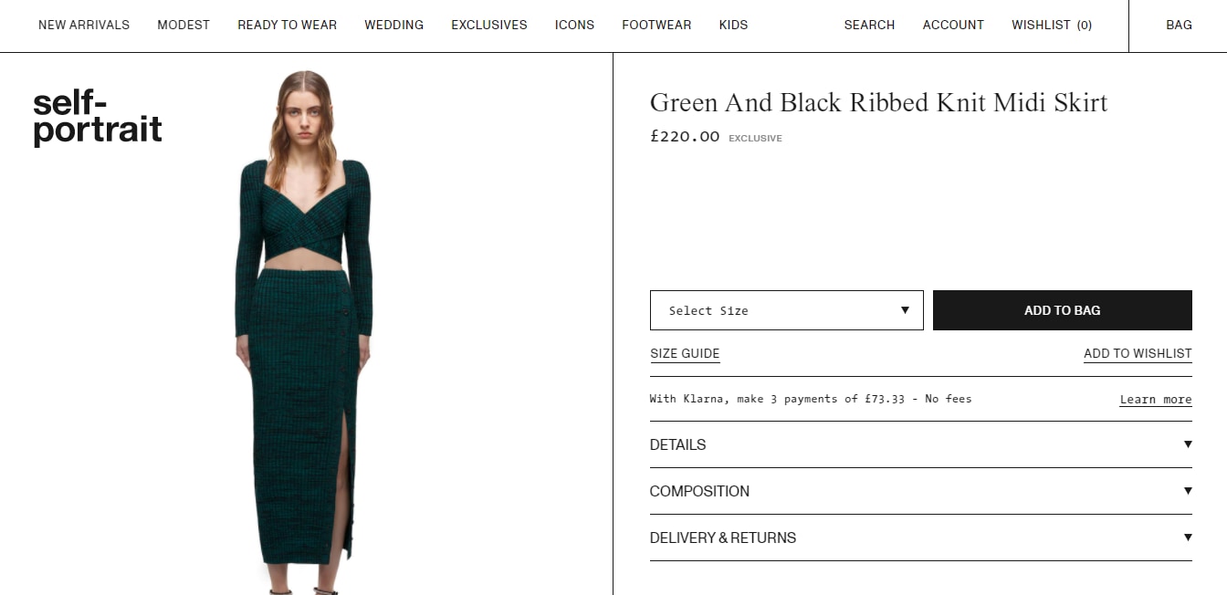 Price of Pooja Hegde's thigh-high slit skirt (self-portrait.com)