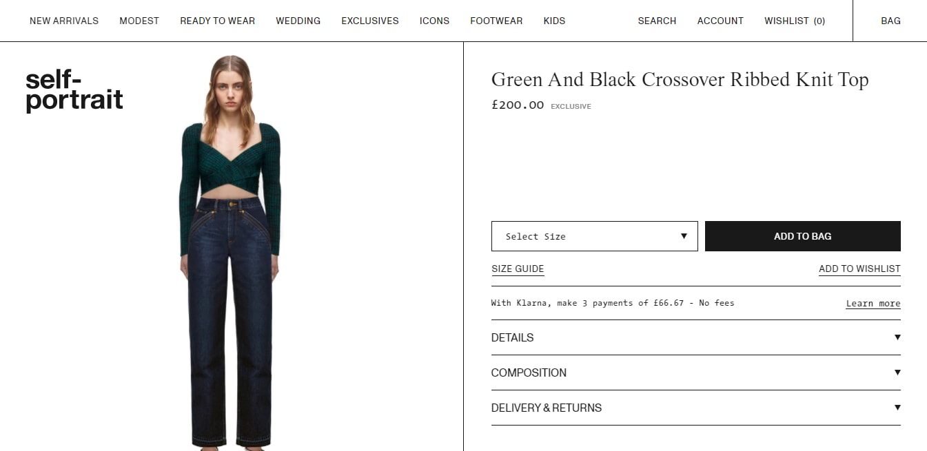 Price of Pooja Hegde's cropped blouse (self-portrait.com)