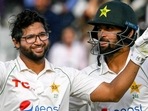 Imam-ul-Haq celebrates his second century of the Test. Imam-ul-Haq celebrates his second century of the Test. 