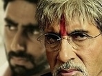 Amitabh Bachchan and Abhishek Bachchan in Sarkar. Amitabh Bachchan and Abhishek Bachchan in Sarkar.