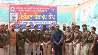 Women cops attending a medical camp organised in Ludhiana to mark the International Women’s Day. (HT Photo) Women cops attending a medical camp organised in Ludhiana to mark the International Women’s Day. (HT Photo)