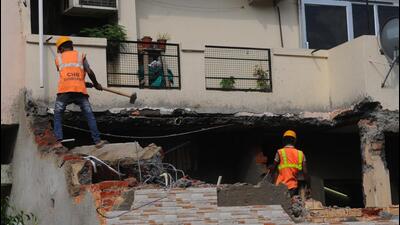 Building violations in CHB housing units include construction of unauthorised cantilevers, storeys, rooms and toilets, among others. (HT File Photo)