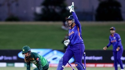 India's wicketkeeper Richa Ghosh in action. India's wicketkeeper Richa Ghosh in action.
