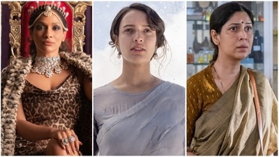 Masaba Gupta in Masaba Masaba 2; Tripti Dimri in Qala, and Sakshi Tanwar in Mai. Masaba Gupta in Masaba Masaba 2; Tripti Dimri in Qala, and Sakshi Tanwar in Mai.