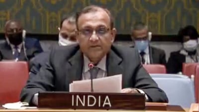 Permanent Representative of India to the United Nations T S Tirumurti speaks. (PTI) Permanent Representative of India to the United Nations T S Tirumurti speaks. (PTI)