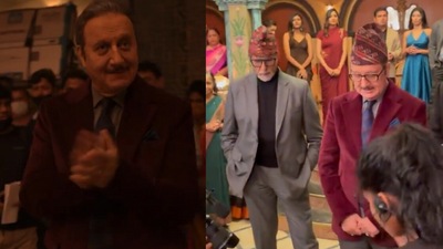 Anupam Kher shares video from his birthday celebration on the sets of Uunchai.