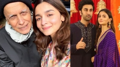 Alia Bhatt with father Mahesh Bhatt and boyfriend Ranbir Kapoor. Alia Bhatt with father Mahesh Bhatt and boyfriend Ranbir Kapoor. 
