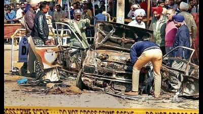 The twin blasts occurred in Maur Mandi on January 31, ahead of the February 4, 2017, assembly elections in Punjab in which seven persons lost their lives and 25 were injured. (HT file) The twin blasts occurred in Maur Mandi on January 31, ahead of the February 4, 2017, assembly elections in Punjab in which seven persons lost their lives and 25 were injured. (HT file)