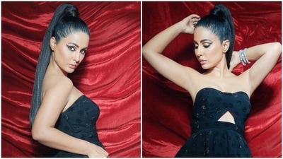 Hina Khan is 'Just Queenin' in black bustier and pants with bold make-up for new pics: Don't miss the hair flip Hina Khan is 'Just Queenin' in black bustier and pants with bold make-up for new pics: Don't miss the hair flip
