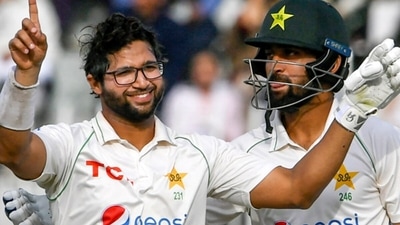 Imam-ul-Haq celebrates his second century of the Test. Imam-ul-Haq celebrates his second century of the Test. 