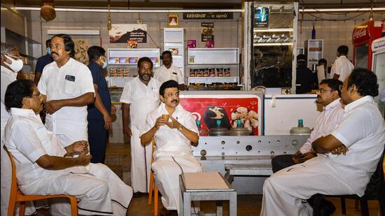 Chief minister M K Stalin during his visit to southern districts of Tamil Nadu. (PTI) Chief minister M K Stalin during his visit to southern districts of Tamil Nadu. (PTI)