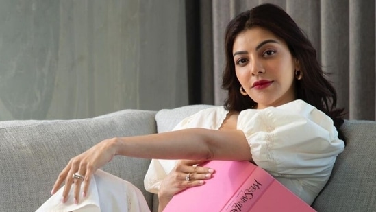 Kajal Aggarwal lounges in style wearing white dress and hot pink heels, aces pregnancy fashion: See pics