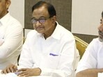 Senior Congress leader P Chidambaram and KPCC president D K Shivakumar during a meeting with Congress candidates, a day before the results of Goa assembly elections, in Margao. (PTI)