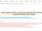AP Inter 2nd Year Practical exam hall ticket released at bie.ap.gov.in