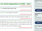 HSEE 2022 Registration Process begin at hsee.iitm.ac.in, check details here HSEE 2022 Registration Process begin at hsee.iitm.ac.in, check details here