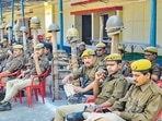 Additional police personnel on duty at Pahariya counting centre, amid controversy over the movement of EVMs, in Varanasi, on Wednesday. (PTI) Additional police personnel on duty at Pahariya counting centre, amid controversy over the movement of EVMs, in Varanasi, on Wednesday. (PTI)