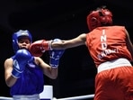 Nivedita Karki (in Red) in action during the youth women's 48kg semi-finals at the 2022 ASBC Asian Youth & Junior Boxing Championships in Amman, Jordan on Wednesday, March 9, 2022.(ASBC) Nivedita Karki (in Red) in action during the youth women's 48kg semi-finals at the 2022 ASBC Asian Youth & Junior Boxing Championships in Amman, Jordan on Wednesday, March 9, 2022.(ASBC)