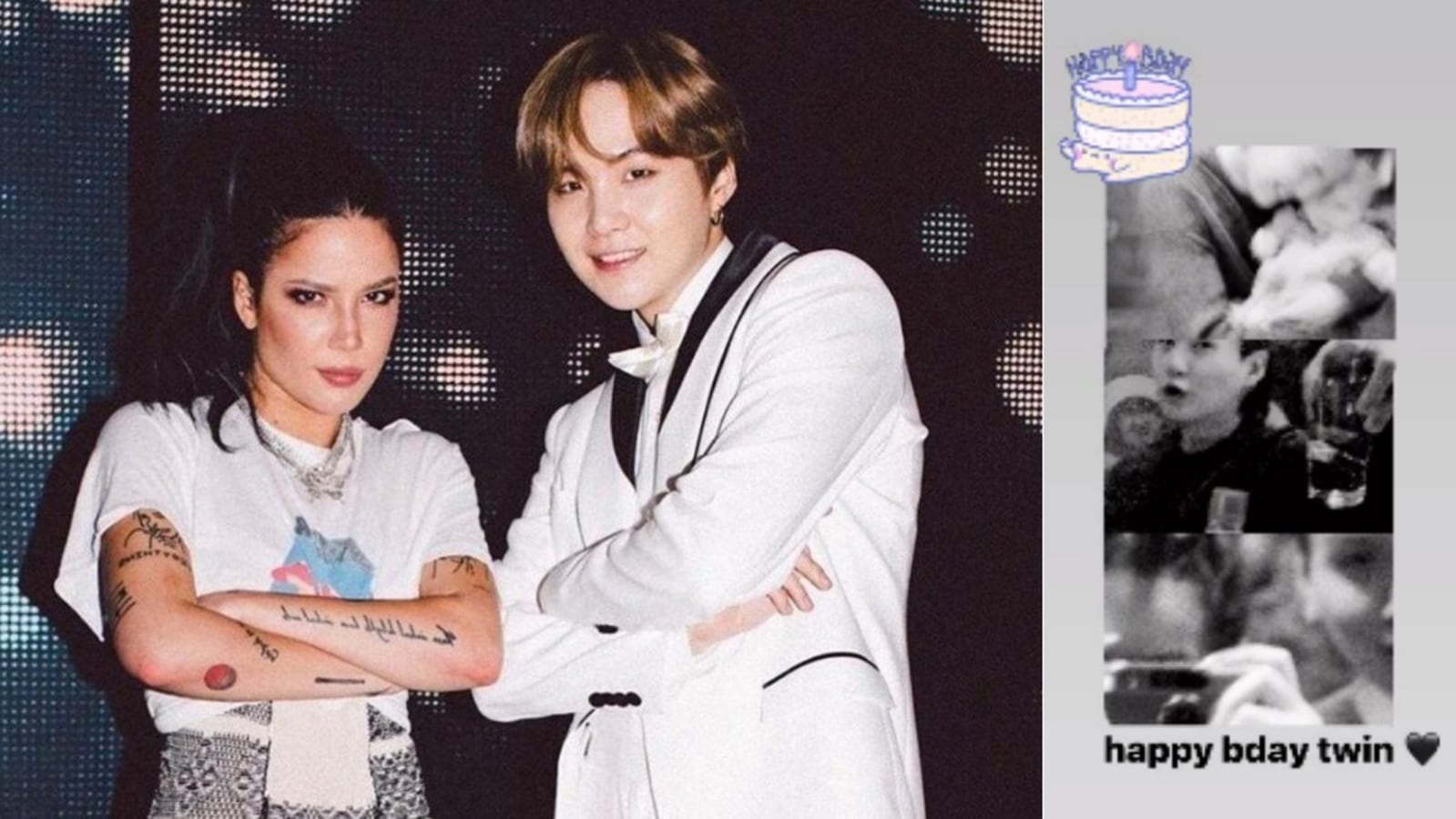 Halsey wishes BTS' Suga on birthday by sharing a photo of him holding her son