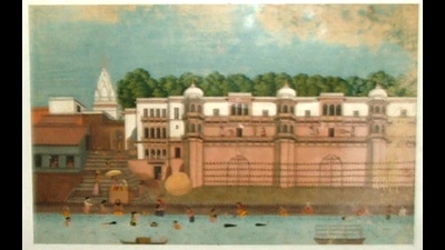 Painting of Varanasi ghats commissioned by Nana Phadnis. (COURTESY: BHARAT ITIHAS SAMSHODHAK MANDAL)