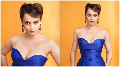 With one hand on her waist and the other resting on her thigh, Kangana Ranaut struck a captivating pose for the camera. (Instagram/@ziadgermanosworld) With one hand on her waist and the other resting on her thigh, Kangana Ranaut struck a captivating pose for the camera. (Instagram/@ziadgermanosworld)