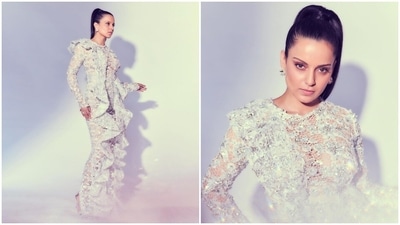 At the premiere of the show Lock Upp, Kangana Ranaut wore a white embellished dress by Fjolla Nila. (Instagram/@kanganaranaut) At the premiere of the show Lock Upp, Kangana Ranaut wore a white embellished dress by Fjolla Nila. (Instagram/@kanganaranaut)