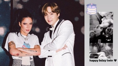 Halsey wishes BTS's Suga on her Instagram Stories,