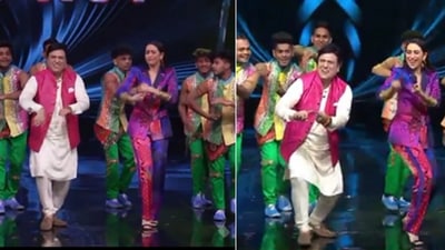 Govinda and Karisma Kapoor's perform on the stage of India's Got Talent Season 9.