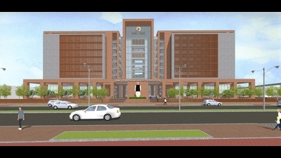 Concept design of Teaching entry of the Atal Bihari Vajpayee Medical College. (HT)