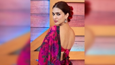 Kriti Sanon flaunts her blouse as she turns and strikes a sensuous pose for the camera. (Instagram/@kritisanon) Kriti Sanon flaunts her blouse as she turns and strikes a sensuous pose for the camera. (Instagram/@kritisanon)