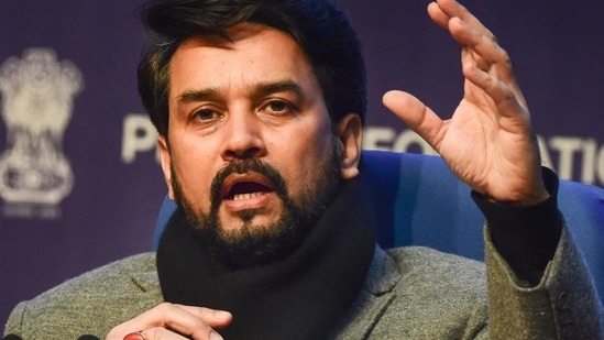 Union information and broadcasting minister Anurag Thakur.(PTI) Union information and broadcasting minister Anurag Thakur.(PTI)