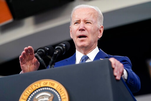 FILE - President Joe Biden speaks in the South Court Auditorium on the White House campus, March 4, 2022, in Washington. (AP Photo/Patrick Semansky, File) (AP) FILE - President Joe Biden speaks in the South Court Auditorium on the White House campus, March 4, 2022, in Washington. (AP Photo/Patrick Semansky, File) (AP)