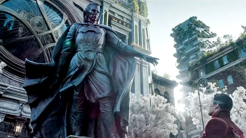 The Doctor Strange statue seen in the film's trailer, which fans believe is Supreme Strange.
