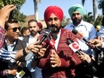 Kharar, Feb 20 (ANI): Punjab Chief Minister Charanjit Singh Channi speaks to media after casting vote, in Kharar on Sunday. (ANI Photo)
