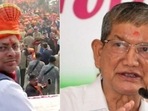 File photos of incumbent Uttarakhand CM Pushkar Singh Dhami and Congress leader Harish Rawat. File photos of incumbent Uttarakhand CM Pushkar Singh Dhami and Congress leader Harish Rawat.