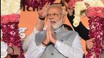Prime Minister Narendra Modi being garlanded by BJP leaders following the party's win in the Uttar Pradesh assembly election in New Delhi on Thursday. (PTI) Prime Minister Narendra Modi being garlanded by BJP leaders following the party's win in the Uttar Pradesh assembly election in New Delhi on Thursday. (PTI)
