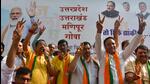 BJP workers celebrate the party's win in the Assembly election on Thursday. Bhushan Koyande/ HT Photo BJP workers celebrate the party's win in the Assembly election on Thursday. Bhushan Koyande/ HT Photo
