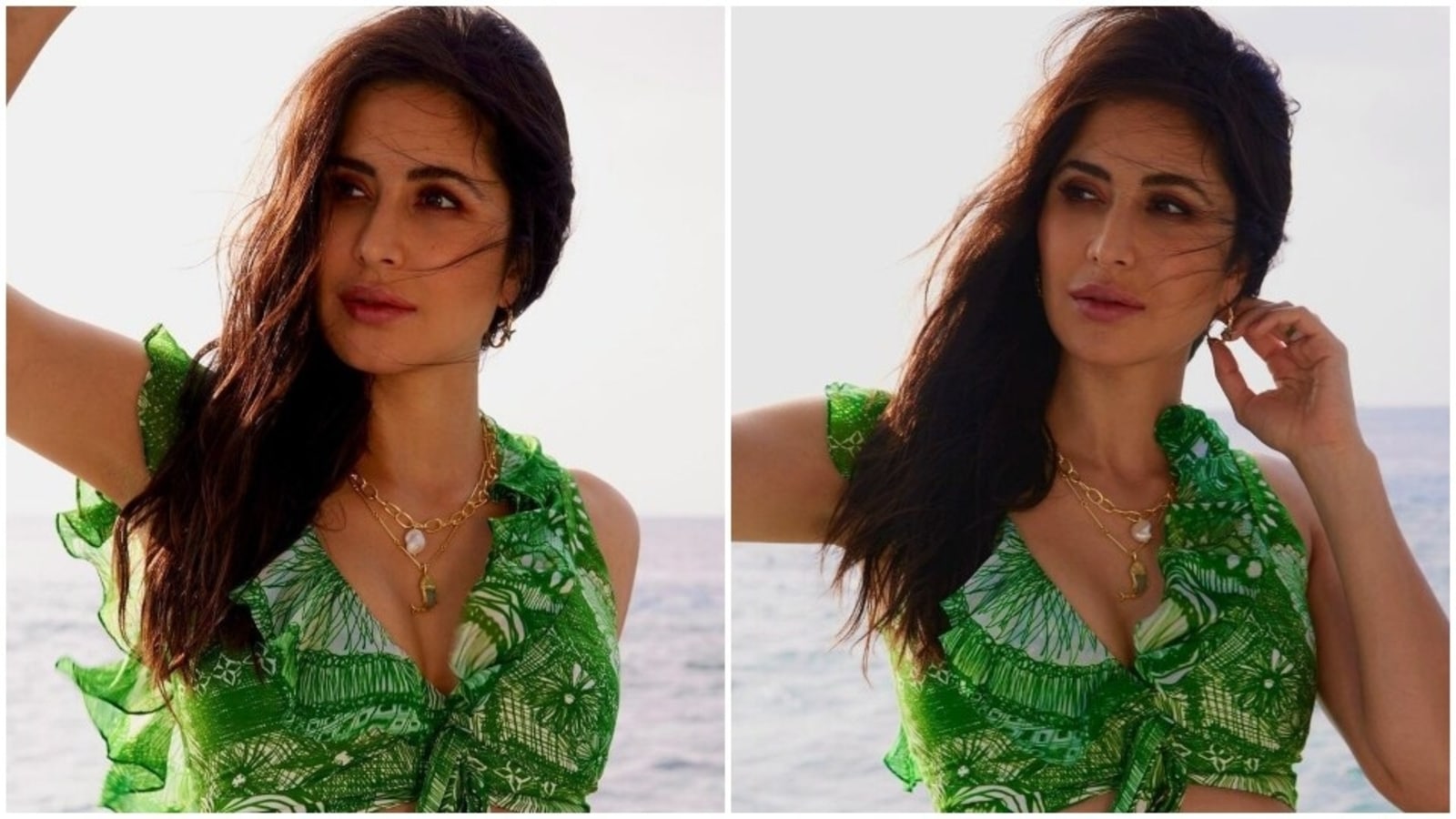 Katrina Kaif is a beach babe as she poses in printed crop top and thigh-slit skirt: Check out new pics