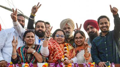 Jeevan Jyot Kaur of the Aam Aadmi Party defeated two bigwigs Navjot Singh Sidhu and Bikram Singh Majithia from the Amritsar East segment. (PTI)