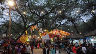Gurgaon, India- February 13: A view of 31 Surajkund International craft fair. The mela is organized by the Surajkund Mela authority and haryna Tourism in collaboration with Union Ministries of Tourism, Textiles, Culture and External Affairs. The state of Jharkhand has been chosen to be the Theme State. At least 20 countries & all the states of India will be participate in the Mela. (Photo by Parveen Kumar/Hindustan Times) Gurgaon, India- February 13: A view of 31 Surajkund International craft fair. The mela is organized by the Surajkund Mela authority and haryna Tourism in collaboration with Union Ministries of Tourism, Textiles, Culture and External Affairs. The state of Jharkhand has been chosen to be the Theme State. At least 20 countries & all the states of India will be participate in the Mela. (Photo by Parveen Kumar/Hindustan Times)