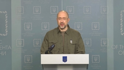 Ukrainian Prime Minister Denys Shmyhal said the government will create a food reserve to feed the country's people and armed forces during the Russian invasion. (REUTERS)