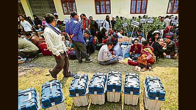 Twenty returning officers were in charge of two assembly seats each. (AFP) Twenty returning officers were in charge of two assembly seats each. (AFP)