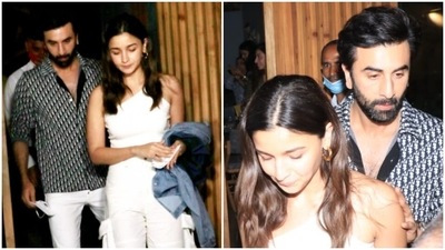 Alia Bhatt dazzles in all-white crop top and pants for date night with Ranbir Kapoor: Check out pics, video Alia Bhatt dazzles in all-white crop top and pants for date night with Ranbir Kapoor: Check out pics, video