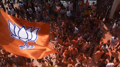 BJP supporters celebrate the party’s victory in Lucknow. (Deepak Gupta/HT Photo) BJP supporters celebrate the party’s victory in Lucknow. (Deepak Gupta/HT Photo)